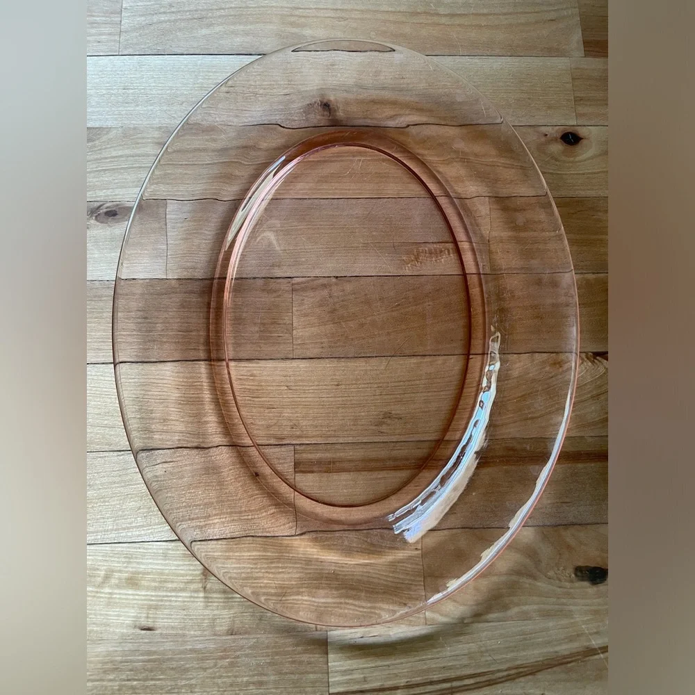 Pink Depression Oval Plate